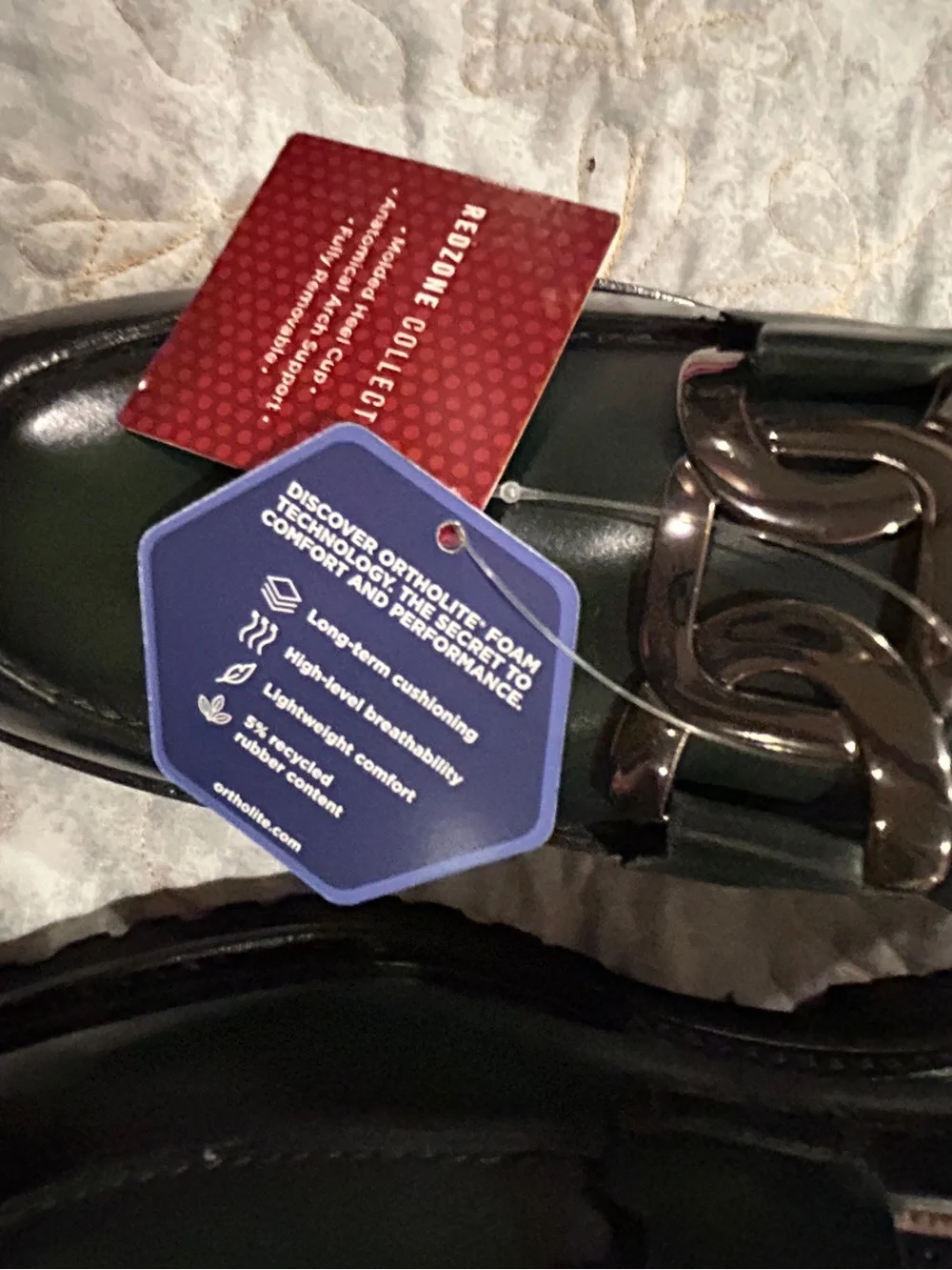 Stacy Adams Hale Green Leather Chain Loafers Ortholite Lug Sole M 8.5 W 10 NWT